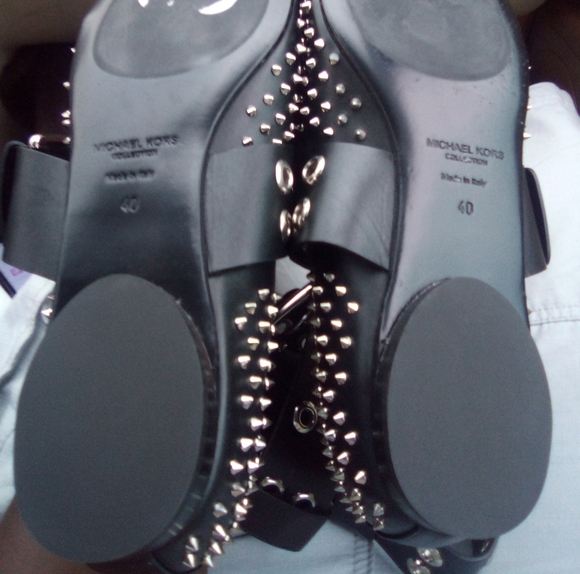 Michael Kors Black Spiked Women's Shoes - Picture 2 of 5